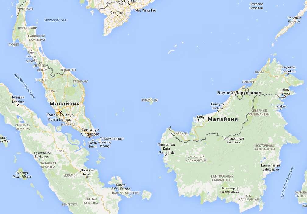 Карта малайзии с островами на русском