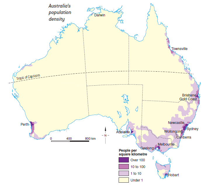 Восток австралии на карте. Карта плотности населения Австралии. Карта населения Австралии плотности населения. Карта плотность населения народы Австралии. Плотность населения Австралии.
