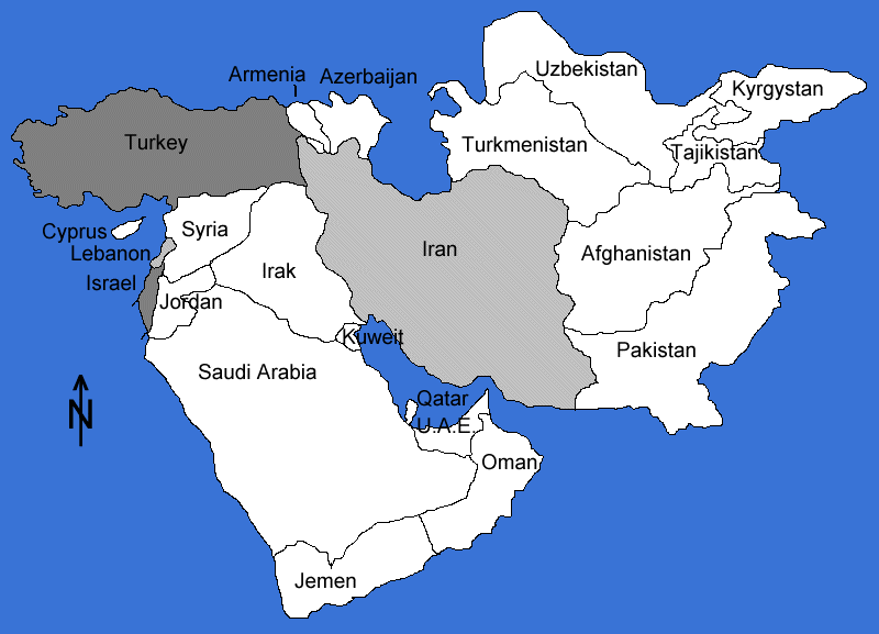 Площадь ирана в кв км. Иран и Турция на карте. Турция Иран Ирак на карте. Карта Турции и ближнего Востока.