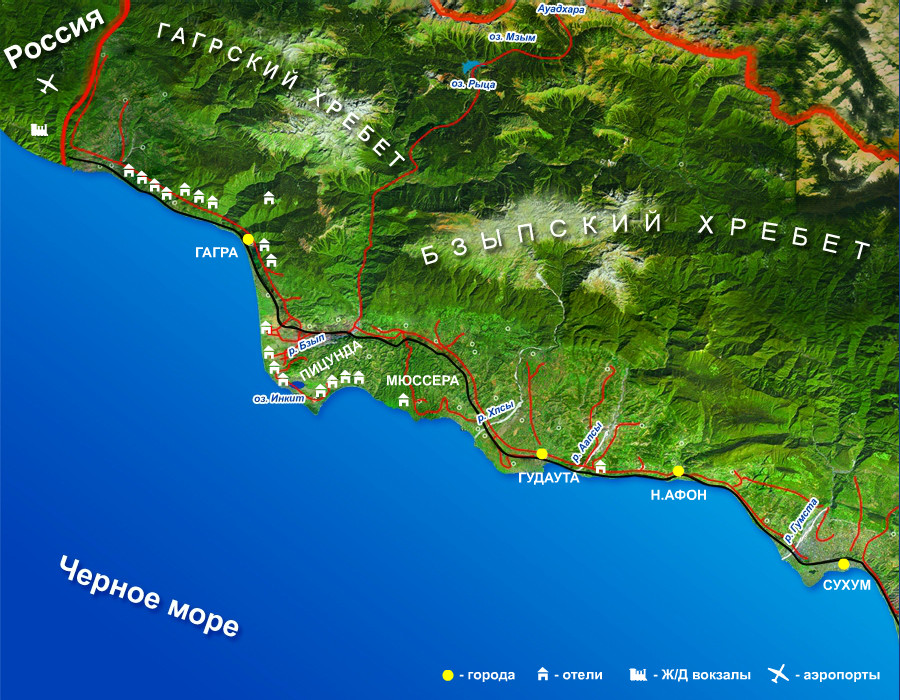 Абхазскую карту. Карта Абхазии побережье черного моря. Карта Абхазии побережье черного моря с поселками. Города Абхазии на карте побережья черного моря. Карта Абхазии побережье черного.