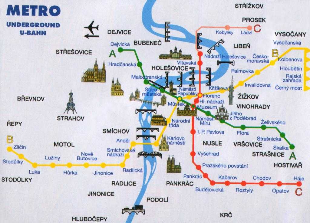 Как доехать до пражской на метро. Схема метро Праги. Прага схема метро на карте города. Прага карта города с метро. Карта метро Праги с достопримечательностями.