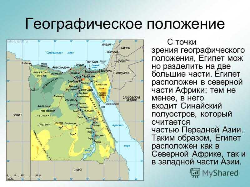 Географическое положение египта