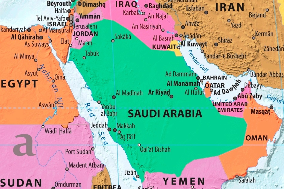 Где находится саудовская аравия на карте