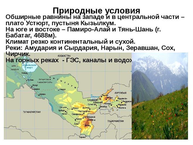 Климат стран центральной азии. Карта природных зон Узбекистана. Страны центральной Азии климат. Природные условия центральной Азии. Природные условия Туркменистана.