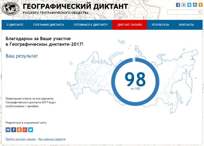 Итоги географического диктанта 2023