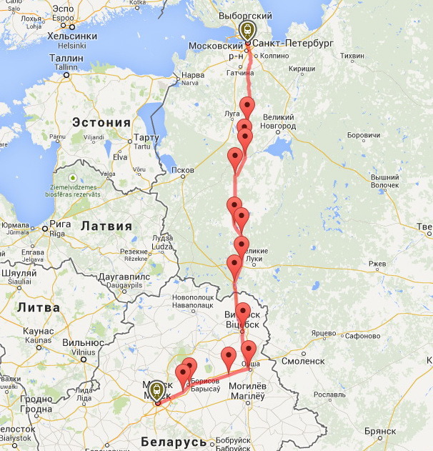 Минск питер. Маршрут Санкт-Петербург Минск. Маршрут СПБ-Минск. Поезд Санкт-Петербург Минск маршрут. Трасса Минск Санкт-Петербург.