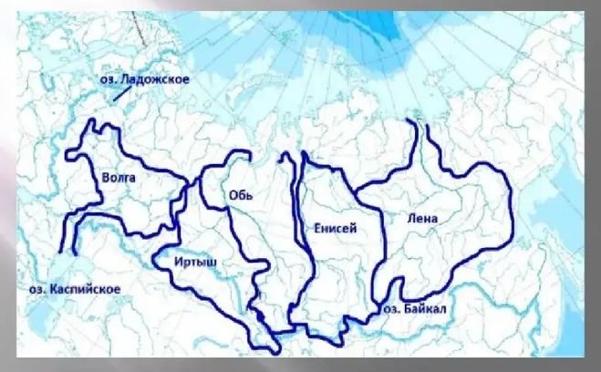 Контурная карта россии реки и озера