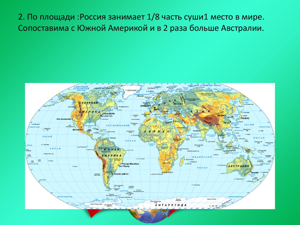 Самые большие площади на суше занимают. Россия занимает часть суши. Какую часть земли занимает Россия.