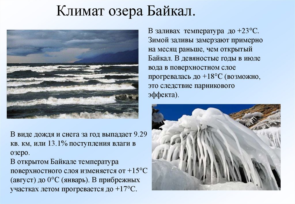 Черты озера байкал. Характеристики климата озера Байкал. Оз Байкал климат. Климат Байкала презентация. Температура на Байкале зимой.