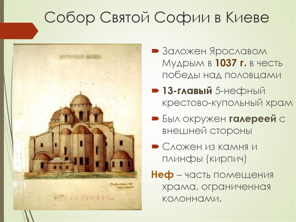 Города построенные ярославом мудрым. Храм Софии в Киеве 1037-1041.