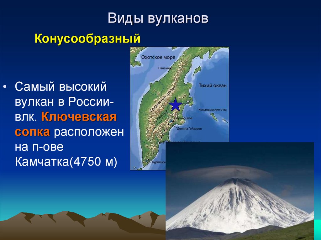 Местоположение вулканов