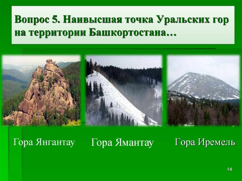 Высота уральских гор