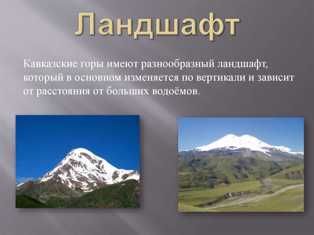 Местоположение горных систем кавказа