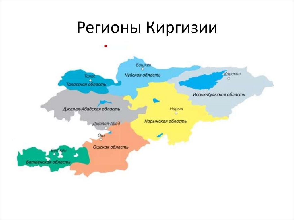 Сколько киргизов в россии. Республика Кыргызстан на карте. Административная карта Кыргызской Республики. Карта Кыргызстана 7 областей. Карта регионов Киргизии.
