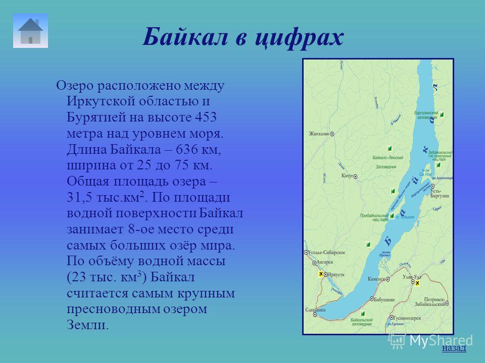 Сколько байкал в длину. Длина озера Байкал и ширина. Протяженность Байкала.