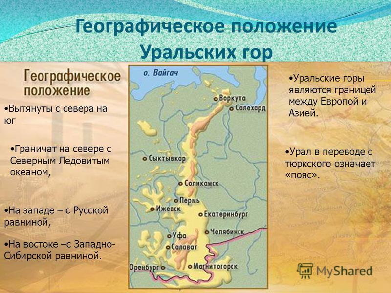 Крупные города уральских гор