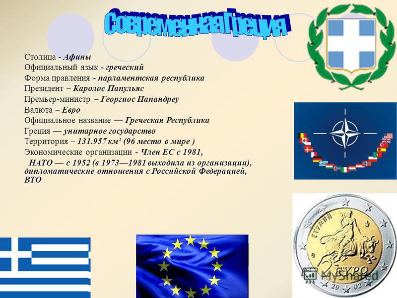 Что означает название государства. Греция столица флаг. Государственный язык Греции. Греция флаг герб столица.