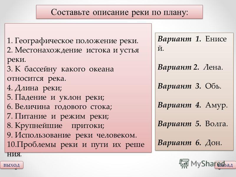 Описание реки по плану 4. Описание реки. План описания реки. План описания реки по плану. Описание реки по плану.