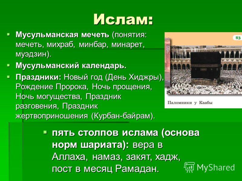 Название мусульманских месяцев