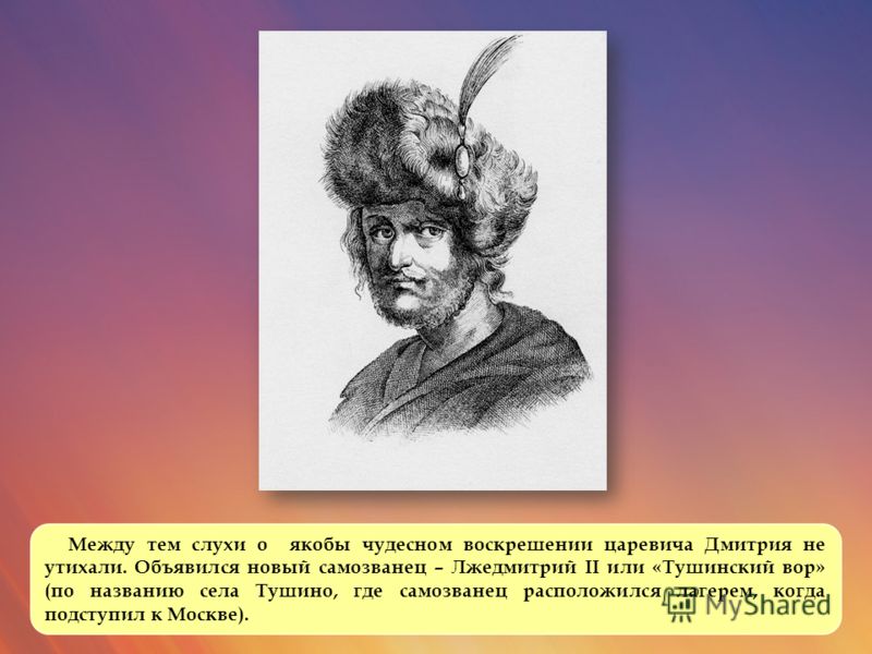 Создание тушинского лагеря. Почему Лжедмитрий 2 назвали Тушинским вором. Когда и где объявился новый самозванец.