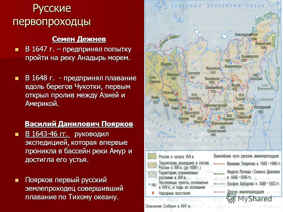 Таблица освоение сибири география