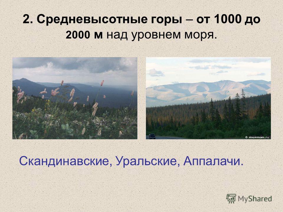 Пояс средневысотных гор это. Средневысотные горы. Горы от 1000 до 2000. Аппалачи форма рельефа. Горы над уровнем моря.