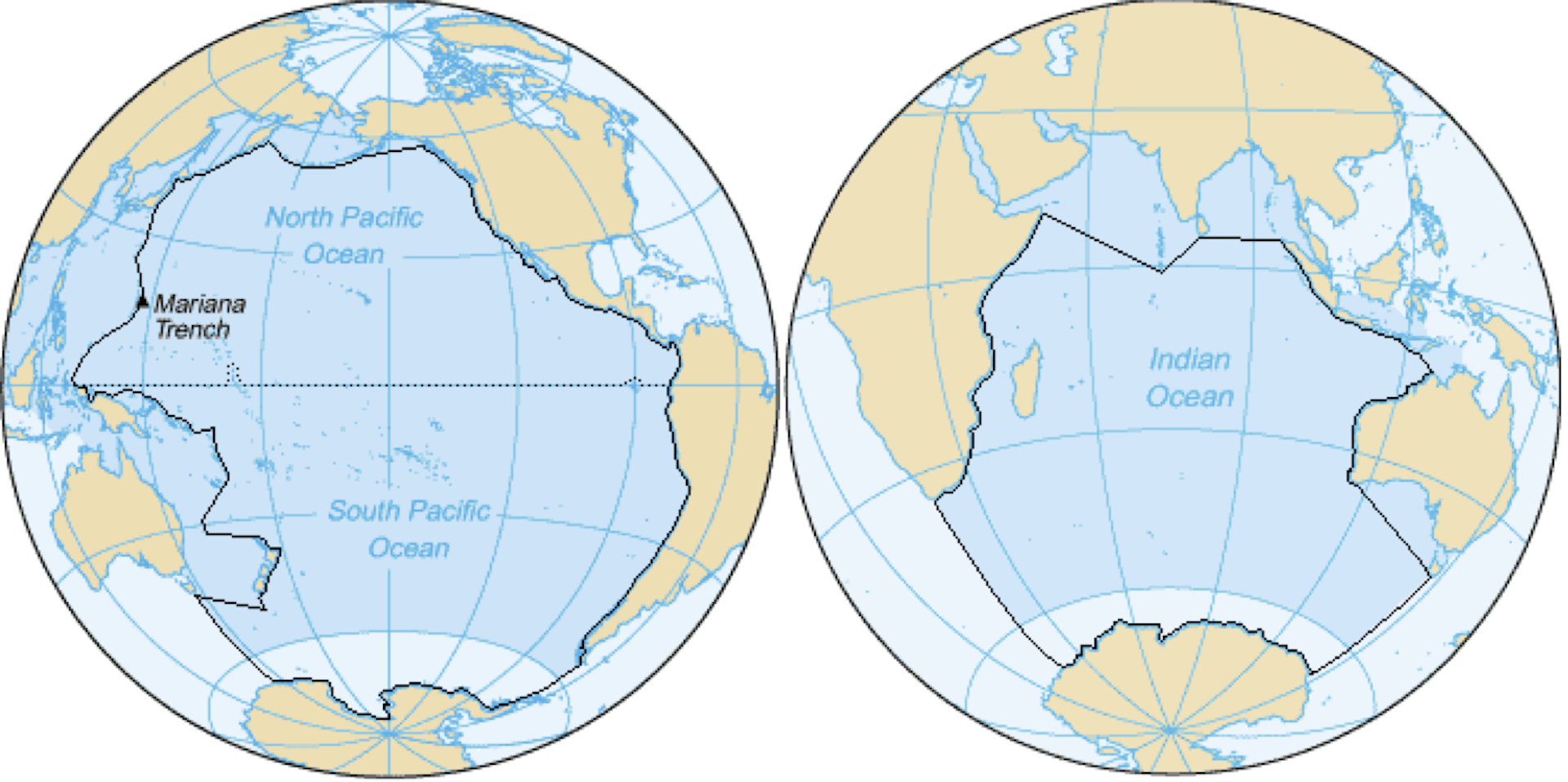 Индийский океан расположен в полушарии. Границы океанов на контурной карте. Границы Тихого океана на карте. Границы Атлантического океана. Границы Тихого океана на контурной карте.