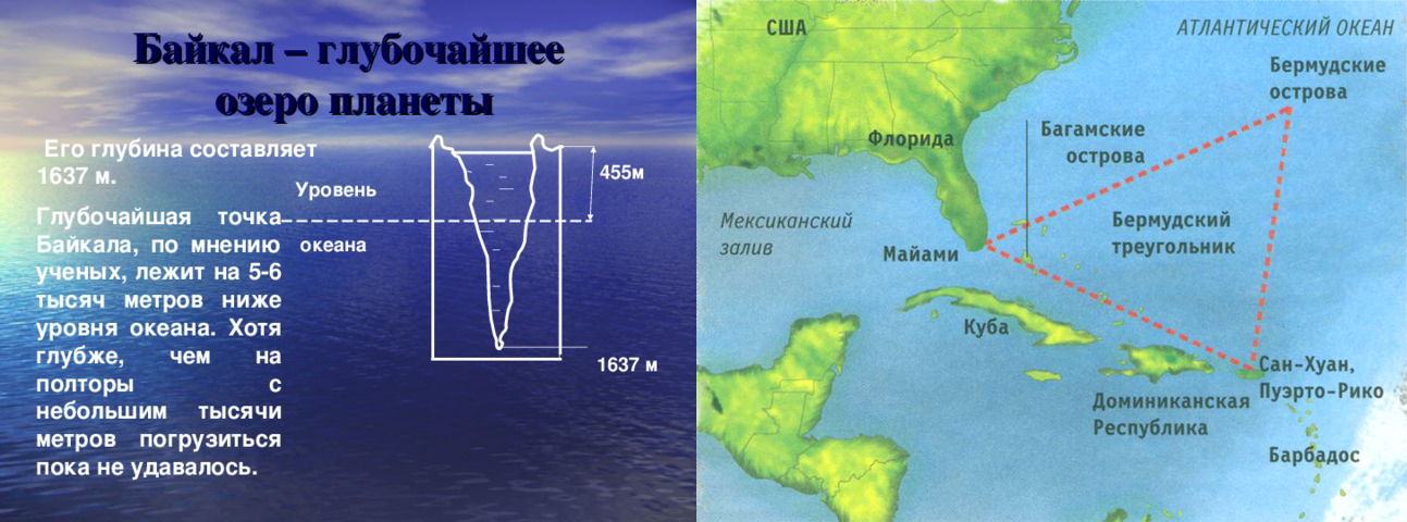 Самое глубочайшее озеро двое друзей. Самая глубокая точка Байкала. Максимальная глубина Байкала на карте. Рельеф дна Бермудского треугольника. Бермудский треугольник глубина.