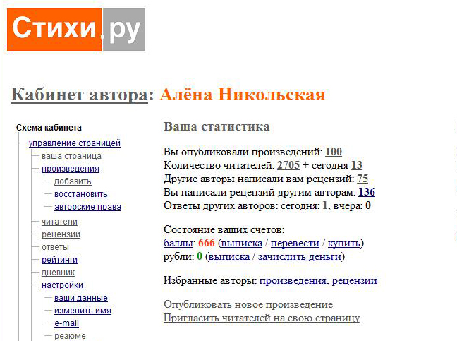 Сайт stihi ru