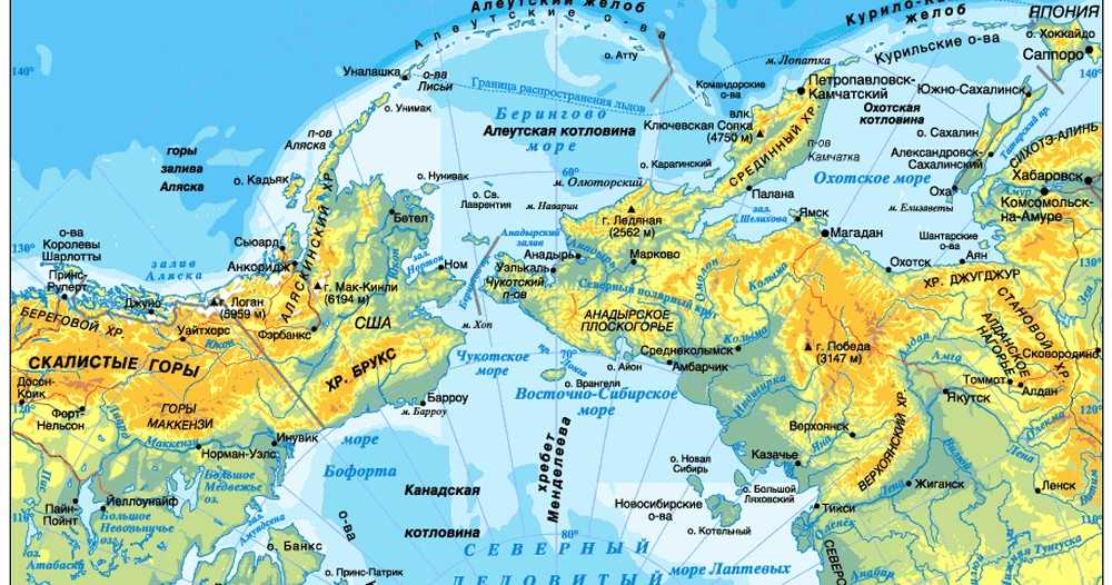 5 заливов названия. Заливы и проливы Северного Ледовитого океана. Берингов пролив на карте океанов. Чукотское море на карте полушарий.