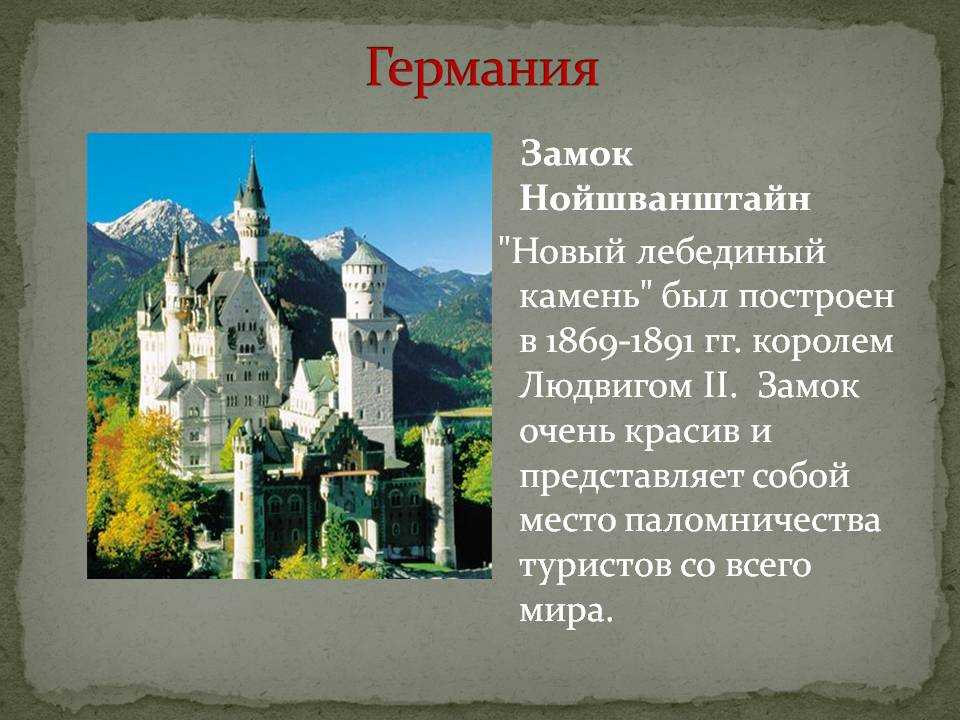 Сообщение про замок. Замок Нойшванштайн (1869-1886) в Баварии. Замок Нойшванштайн кратко. Замок в Германии Нойшванштайн история. Замок Вагнера Нойшванштайн.