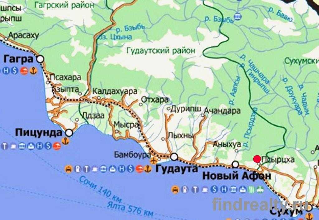 Абхазскую карту. Карта черного моря Абхазия. Карта Абхазии подробная. Гагрский район карта. Карта Абхазии побережье черного моря.