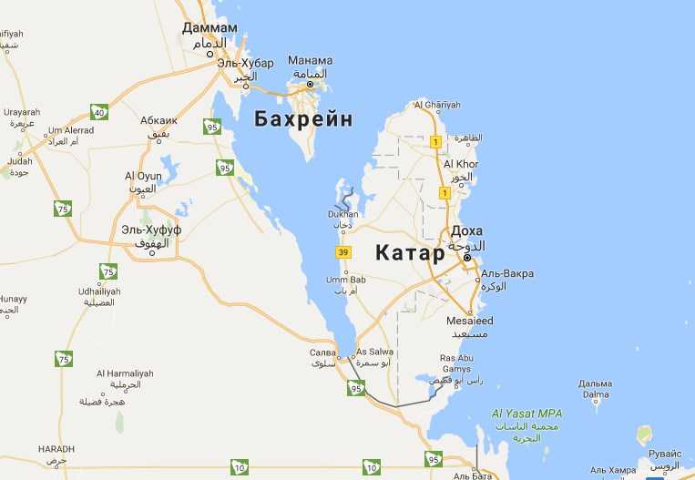 Катар это в медицине. Королевство Бахрейн на карте.