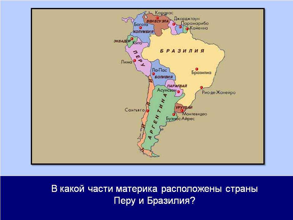 Какая из стран расположена в южной америке. Государства Южной Америки на карте. Карта Южной Америки со странами. Части Южной Америки. Карта Южной Америки со странами и столицами.