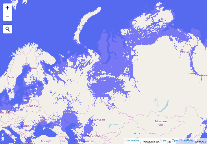 Интерактивная карта затопления земли