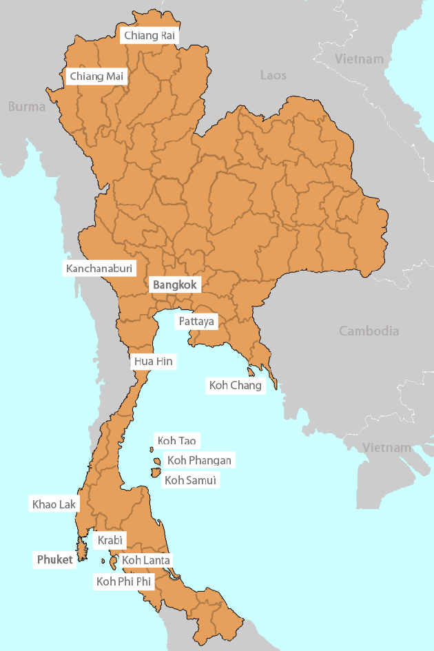 Карта тайланда на русском языке с городами. Границы Тайланда на карте. Тайланд Бирма на карте. Тайланд политическая карта. Территория Тайланда на карте.