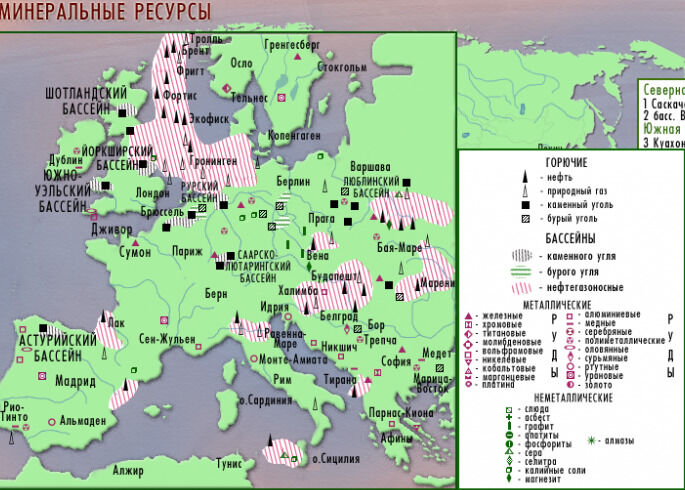 Нефть в зарубежной европе. Природные ресурсы Европы карта. Минеральные ресурсы Европы карта. Карта природных ресурсов зарубежной Европы. Месторождения полезных ископаемых зарубежной Европы.