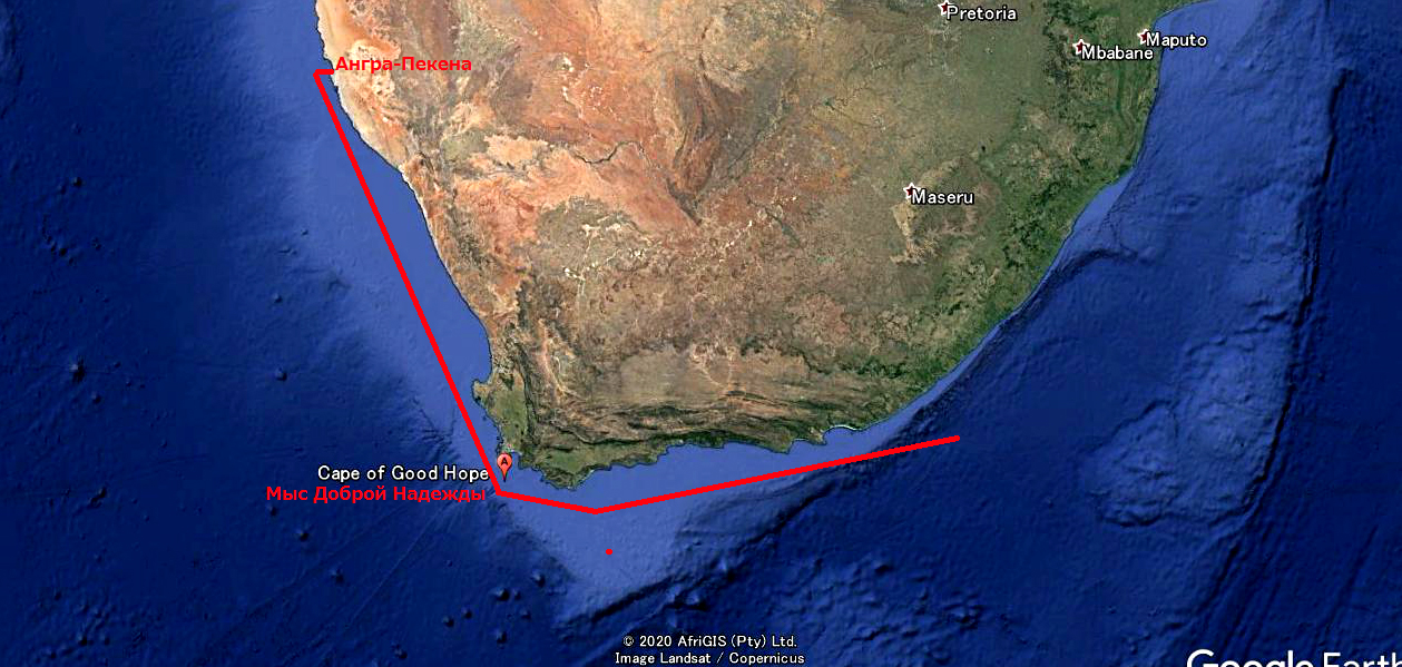Мыс доброй надежды на карте африки