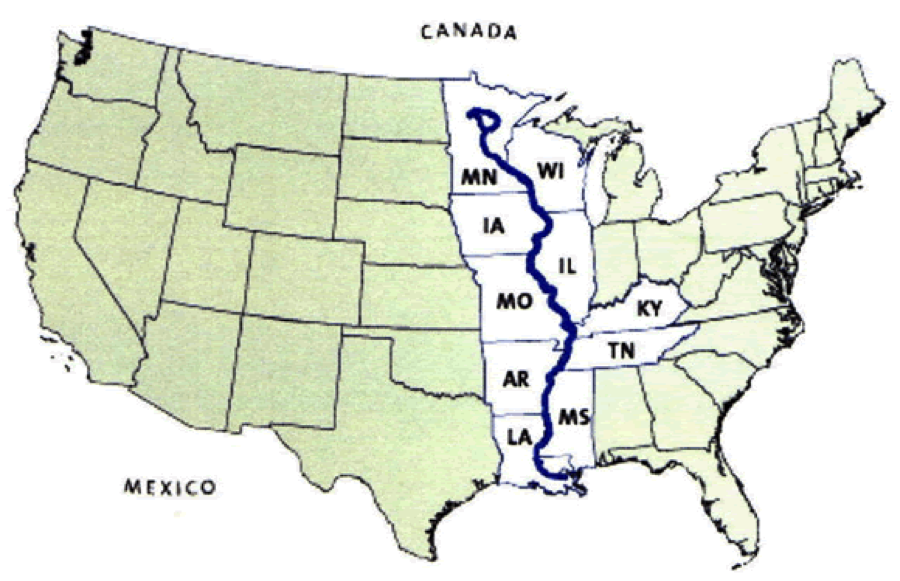 Река Миссисипи на карте. Река Миссисипи на карте США. Река Миссисипи на карте Америки. Река миссисипи течет в направлении