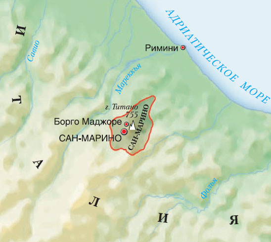 Где находится сан. Сан Марино географическая карта. Сан Марино политическая карта. Сан-Марино государство на карте. Сан-Марино государство на карте Европы.