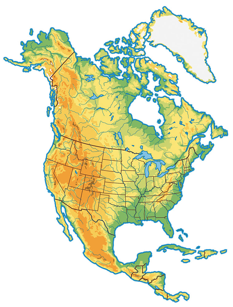 От материка северная америка ее отделяет. Контур Северной Америки. Северная Америка материк. Северная Америка очертания материка. Северная Америка материк цветной.