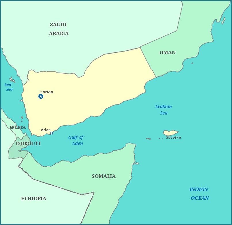 Йемена где находится какой. Йемен Аденский залив. Йемен границы на карте.