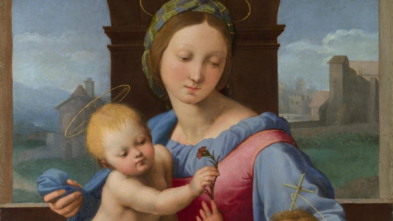 Raphael The Garvagh Madonna detail The National Gallery London