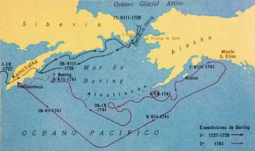 Северные алеутские острова на карте. Алеутские острова на карте. Берингов пролив на карте. Маршрут экспедиции Витуса Беринга на карте.