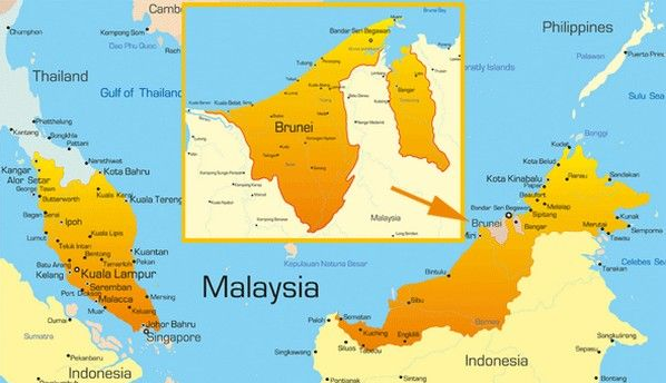 Малайзия бруней. Султанат Бруней на карте. Бруней столица на карте. Калимантан Бруней.