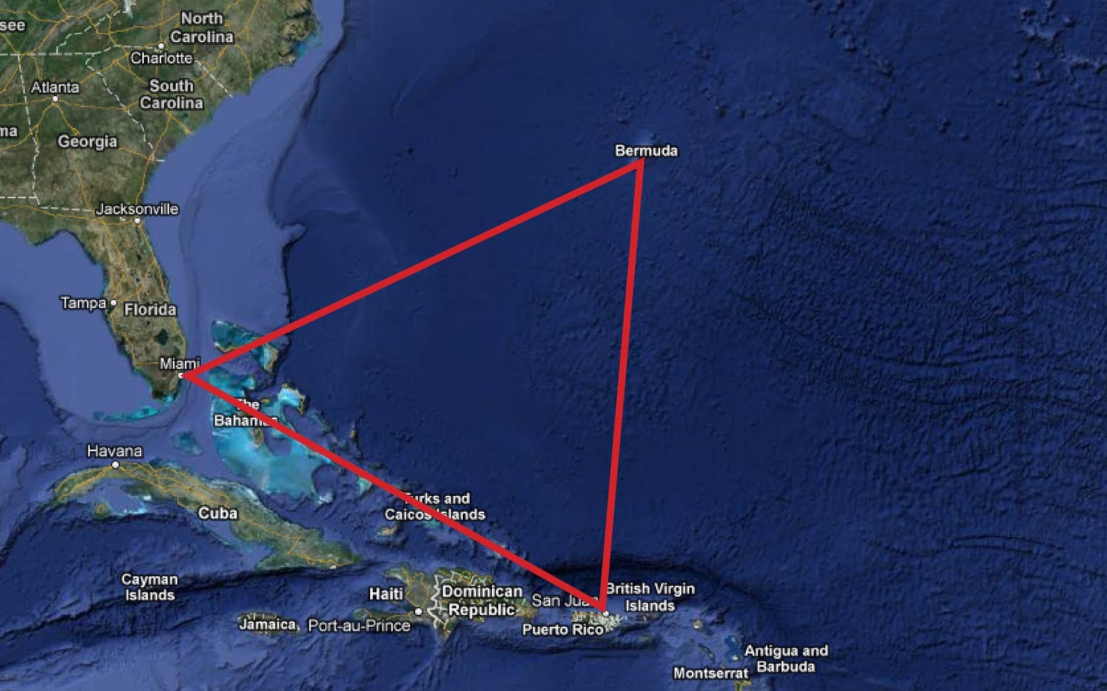 Координаты бермудского треугольника. Бермудский треугольник на карте мира. Карибский треугольник. Зона Бермудского треугольника на карте. Физическая карта Бермудского треугольника.
