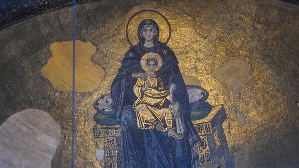Мозаика в соборе Святой Софии в Стамбуле 