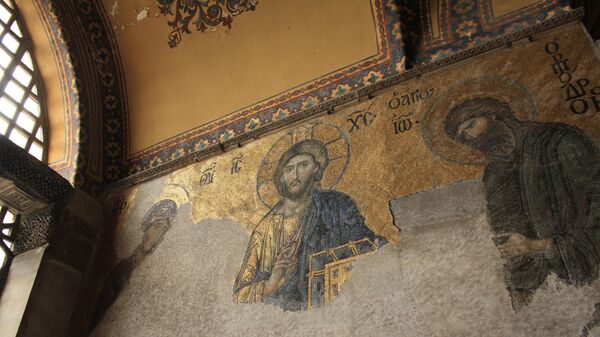 Мозаика в соборе Святой Софии в Стамбуле