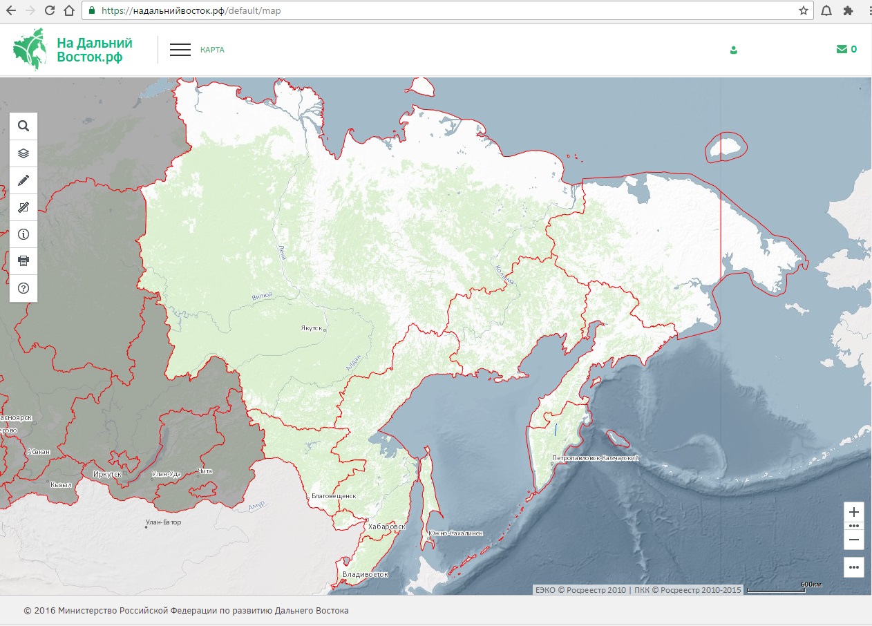 Дальний восток рф карта