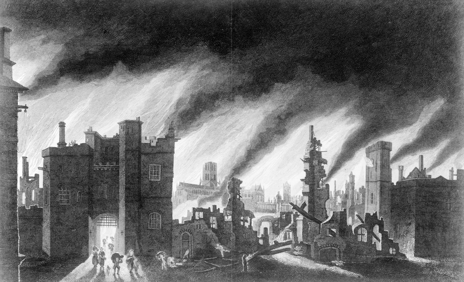 После великого пожара. Великий Лондонский пожар 1666. Великий пожар в Лондоне в 1666. Лондонский пожар 1666. 1666 Год пожар в Лондоне.